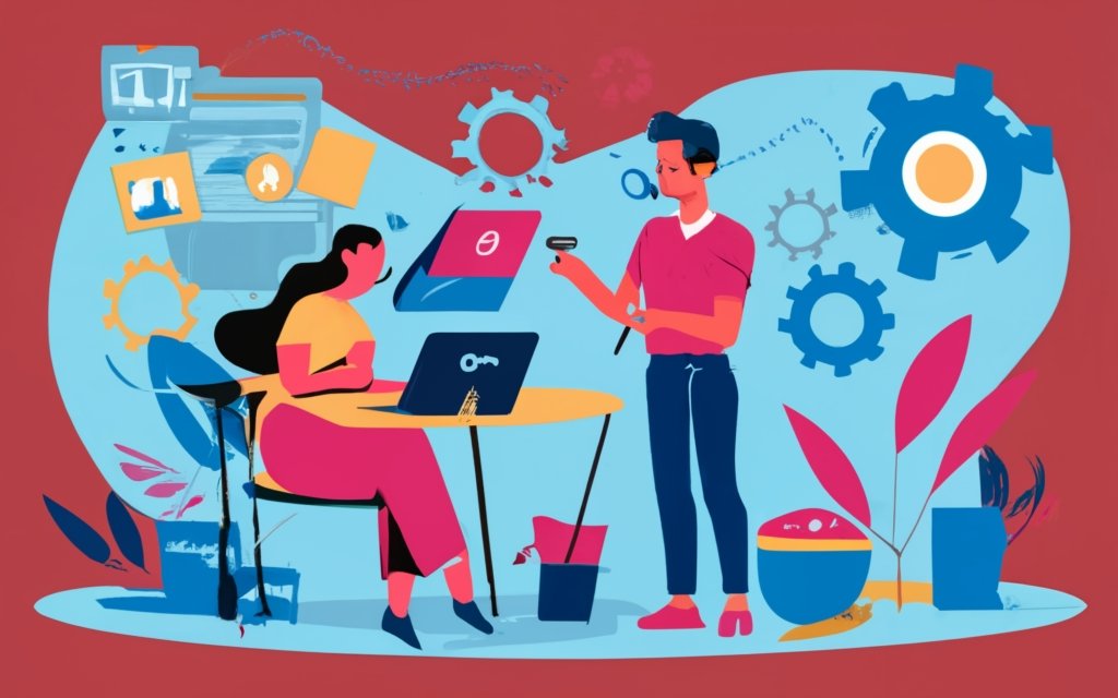 Generate a visually appealing illustration that 1